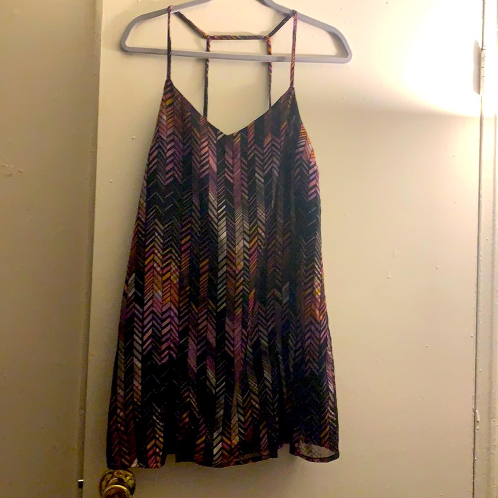 2B BEBE purple stripe print dress, size Small